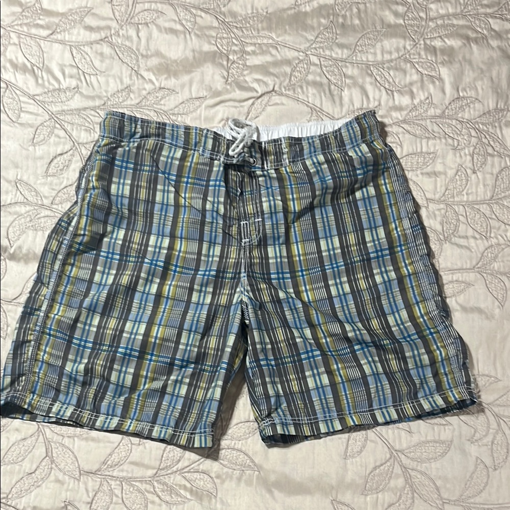 Izod Blue and Yellow Board Shorts for Swimming